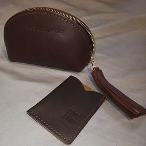 Portland Leather Goods Cognac Taco & Brown Minimalist Card Holder